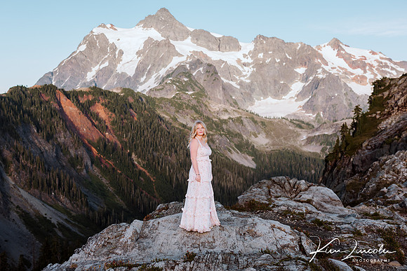 Girl and mountain