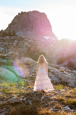 Girl and mountain