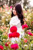 Young woman in flowers